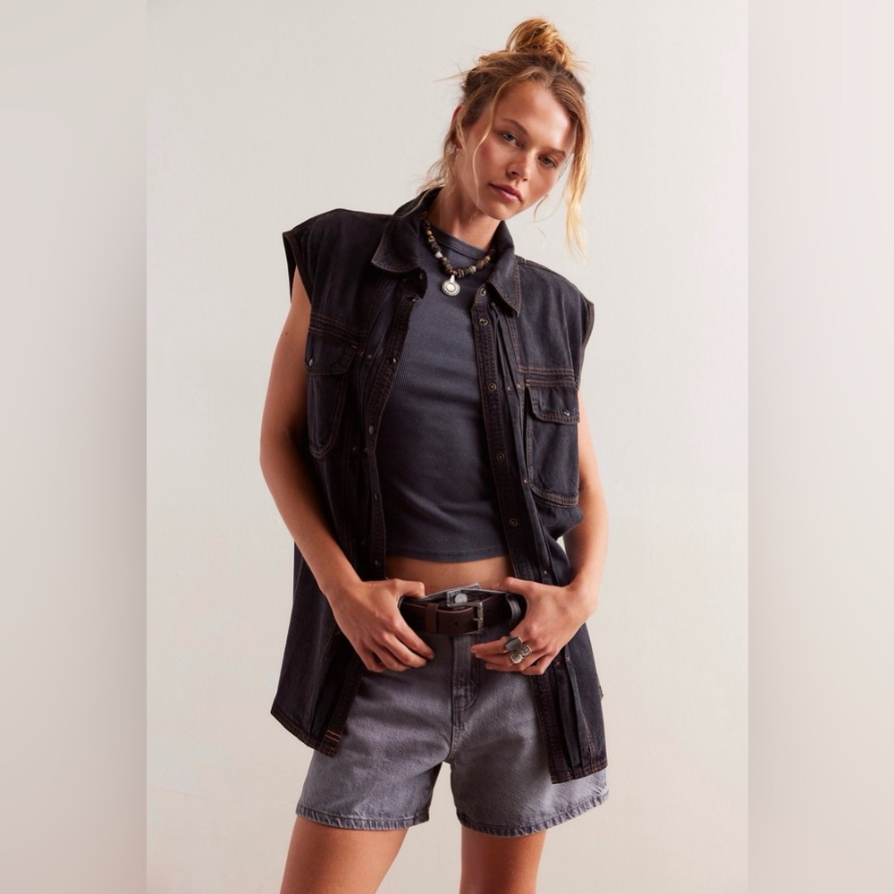 NWT: Free People We The Free Wild Dreams Denim Shirt